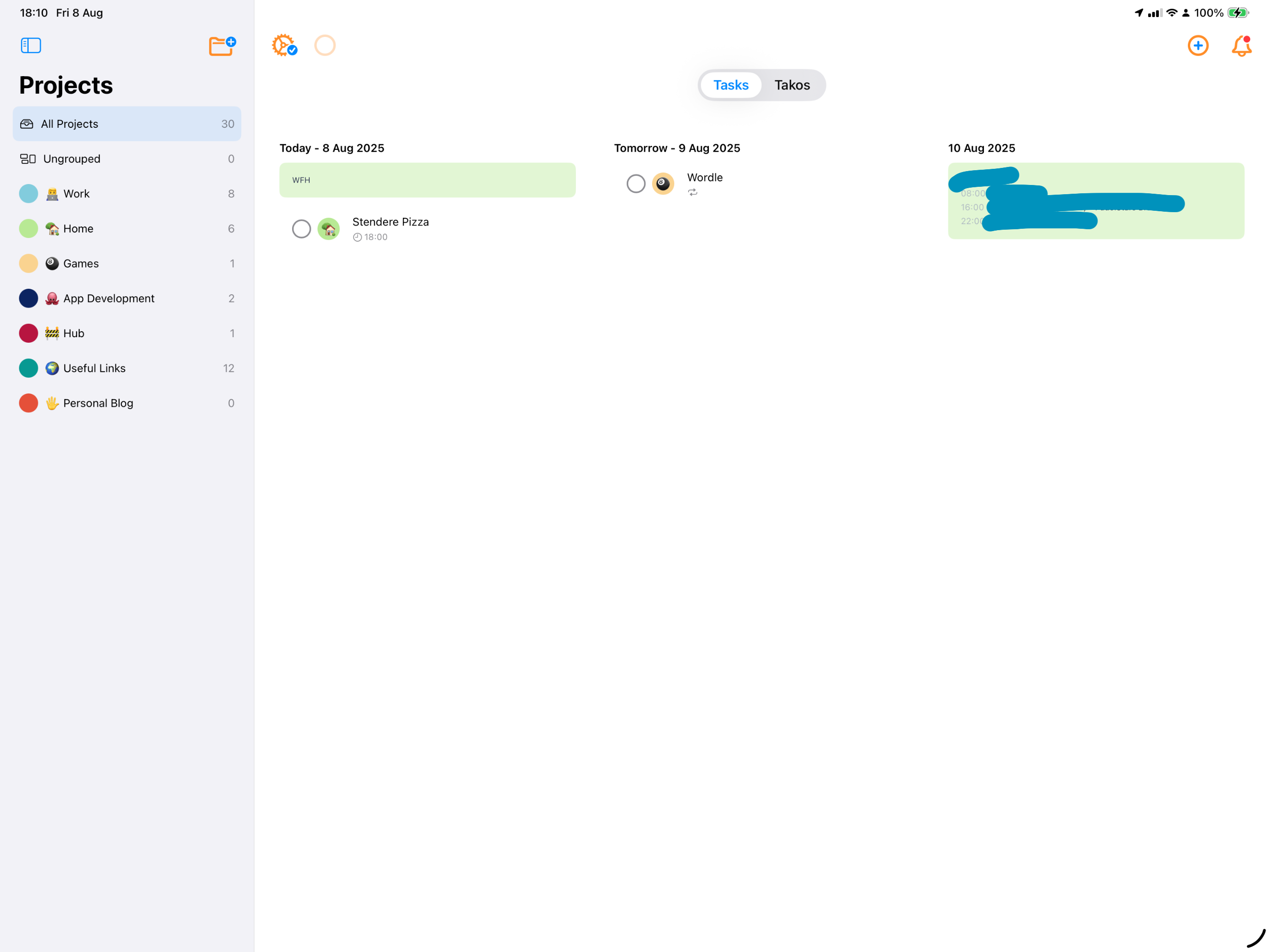 Note Tako iPad screenshot