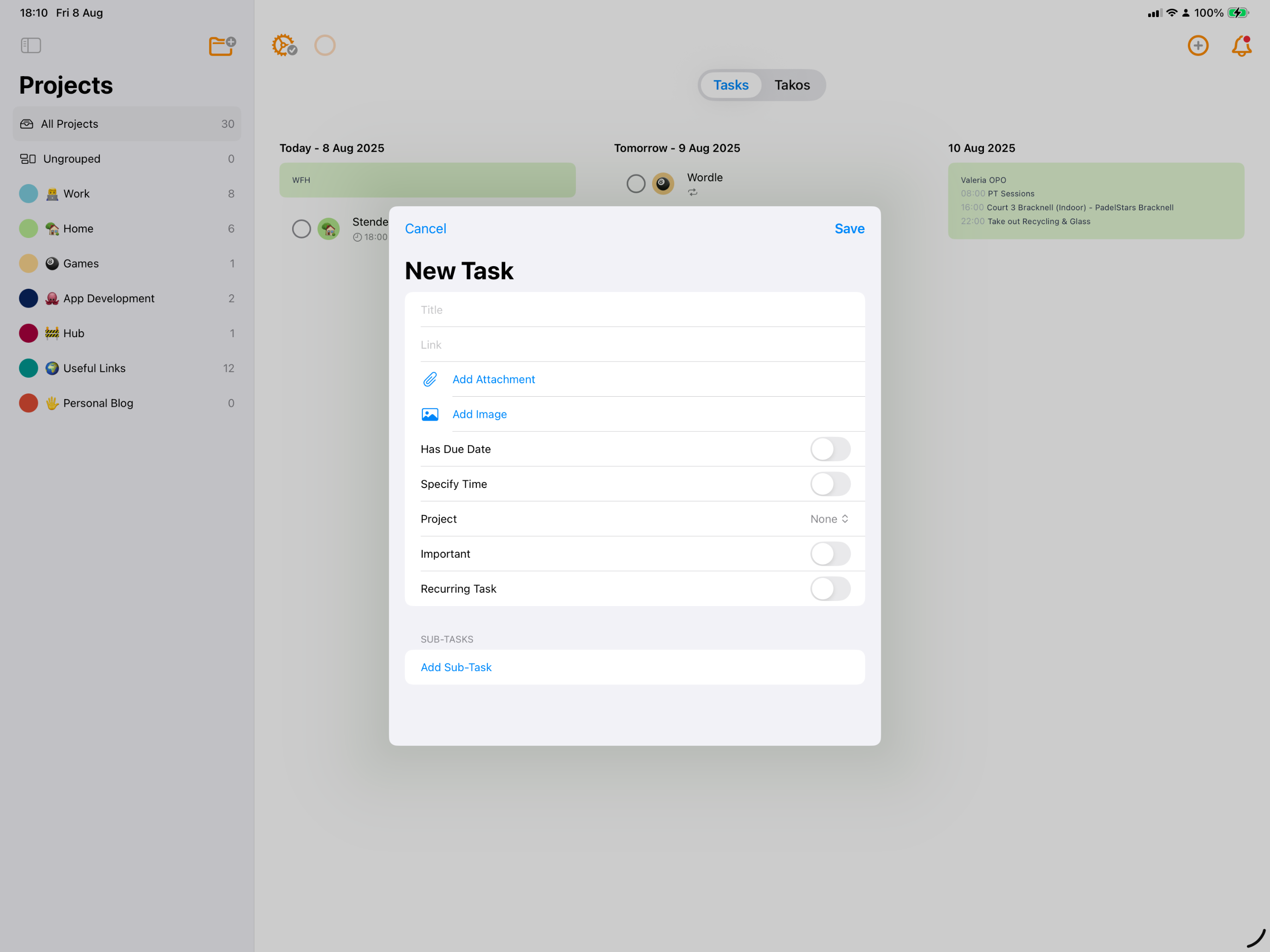 Note Tako iPad screenshot